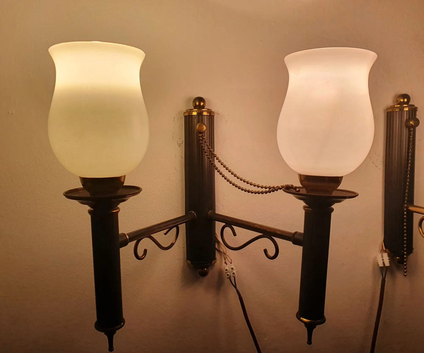 paire-appliques-flambeau-vintage-double