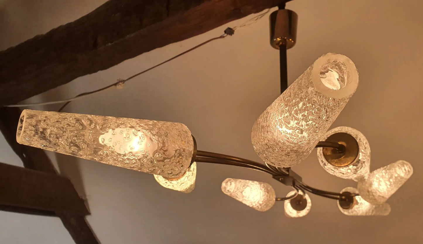 lustre-tulipes-grand-art-deco-allume