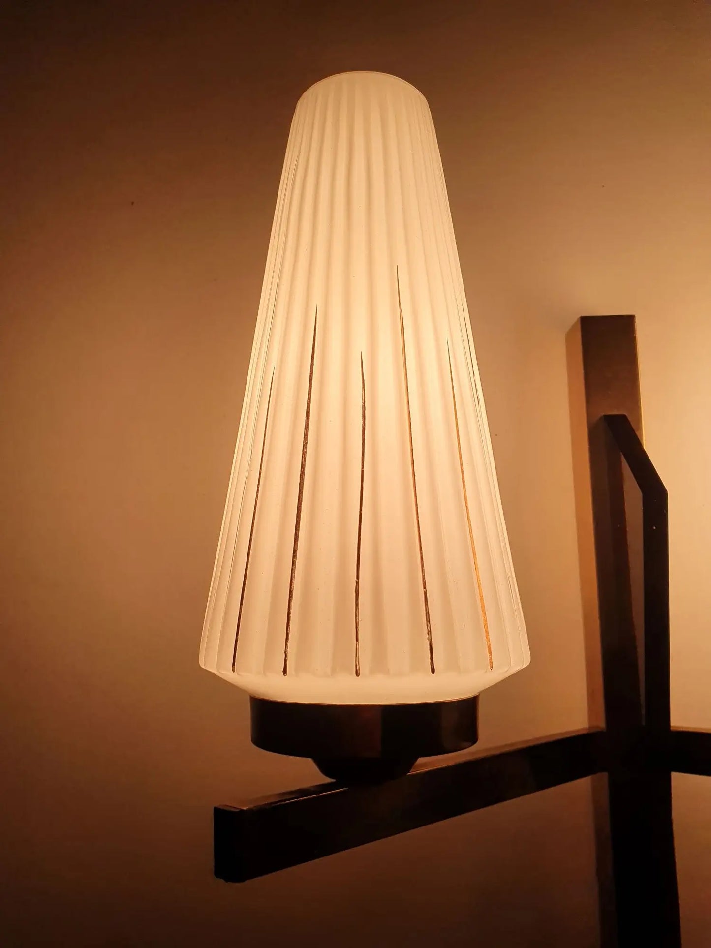 Antique golden two-light wall lamp