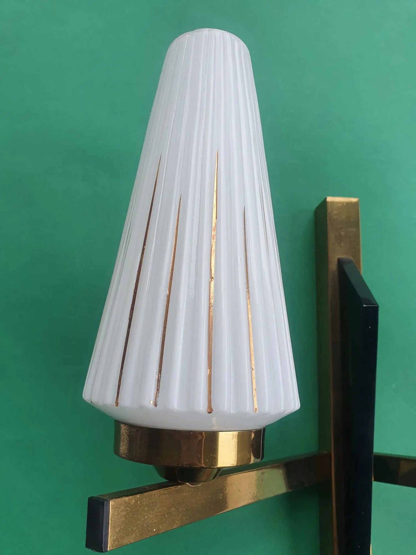 Antique golden two-light wall lamp
