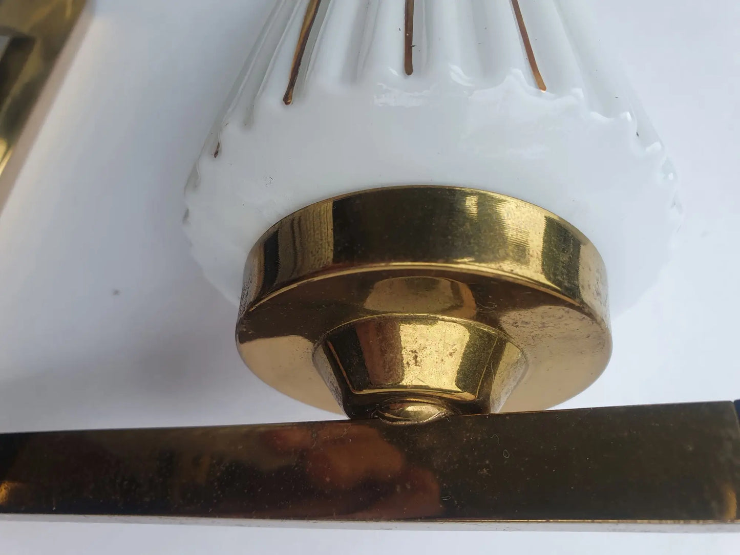 Antique golden two-light wall lamp