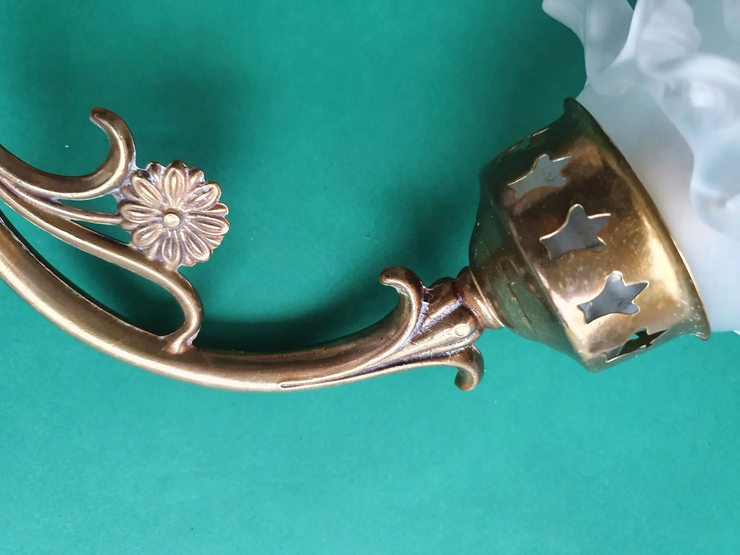 Paire-appliques-murales-Art-Deco-rose-annees-50-vintage-France-tige-2