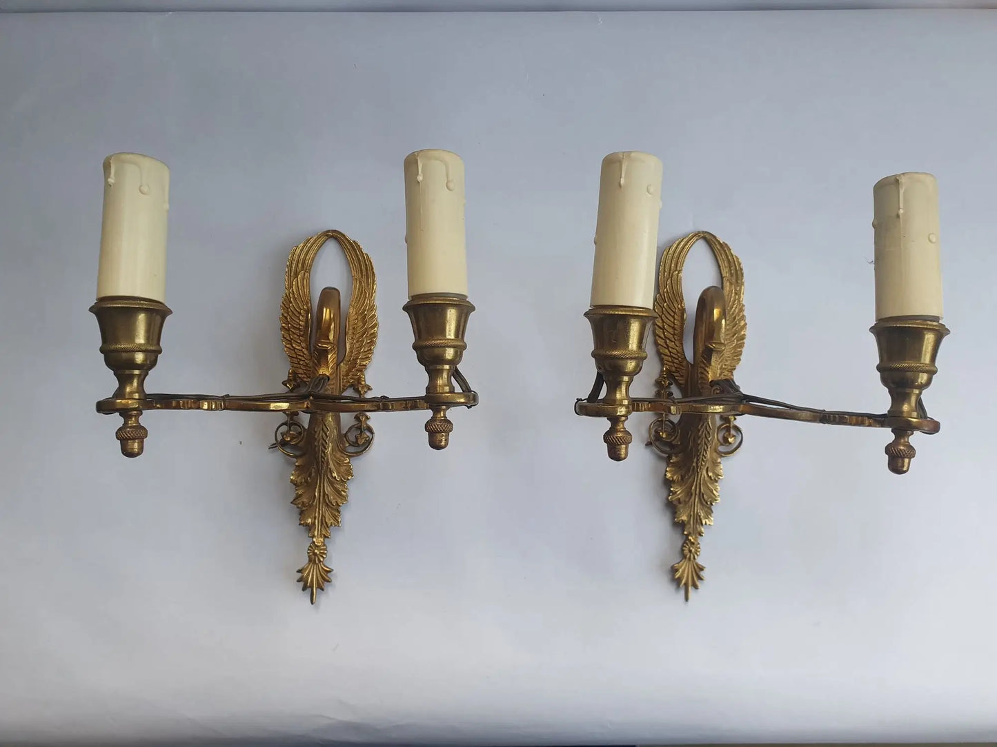 Paire-appliques-murales-bougeoirs-Empire-bronze