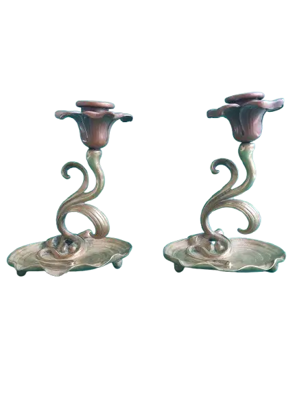 Paire-bougeoirs-art-nouveau