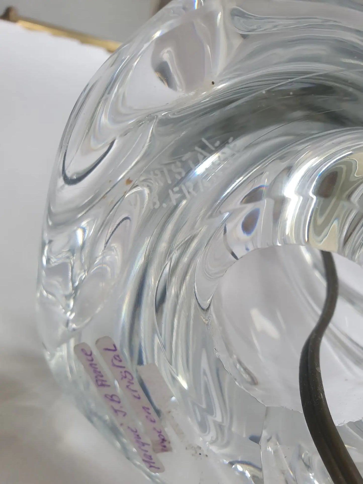 Pied-lampe-cristal-Joseph-Bleichner-design-moderniste-1960s-signature