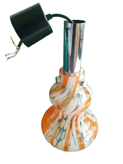 Suspension_-metal-chrome-couleur-orange-annees-70