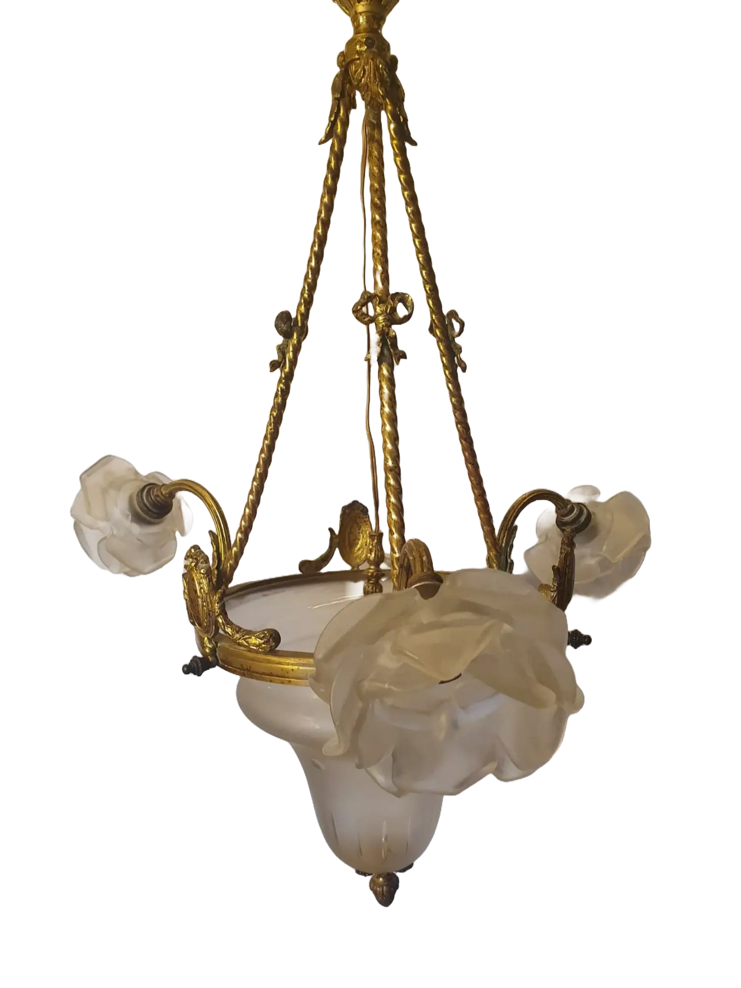 lustre-grand-roses-antique-france