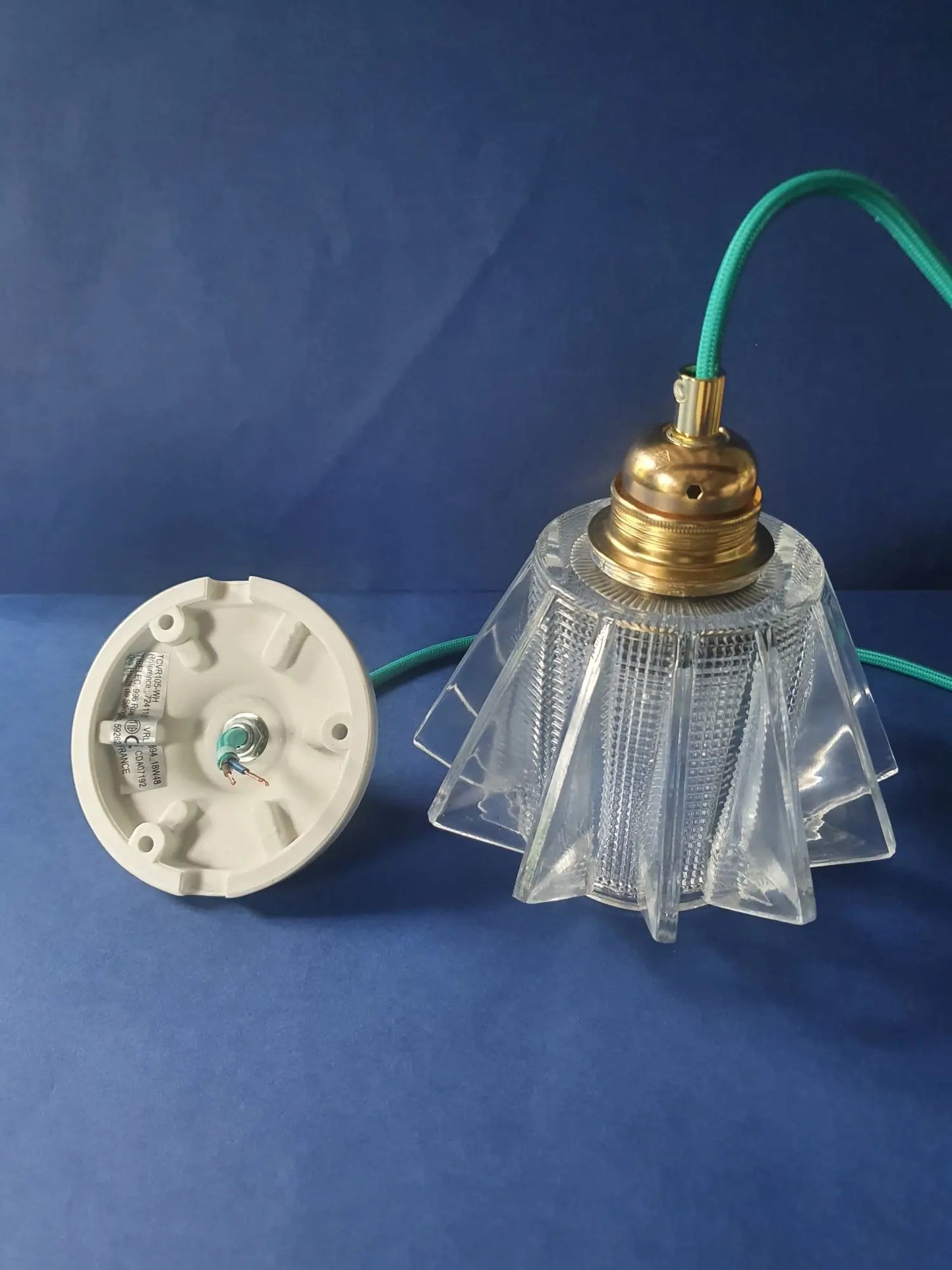 Ufo space age ceiling light pendant light hanging lamp 70s vintage France - new electricity