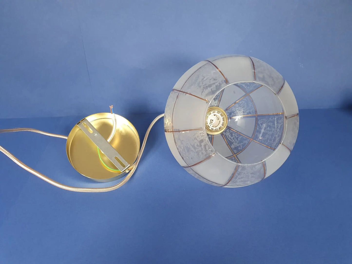 suspension-baladeuse-vintage-ancienne-electrifiee-neuf-dessous