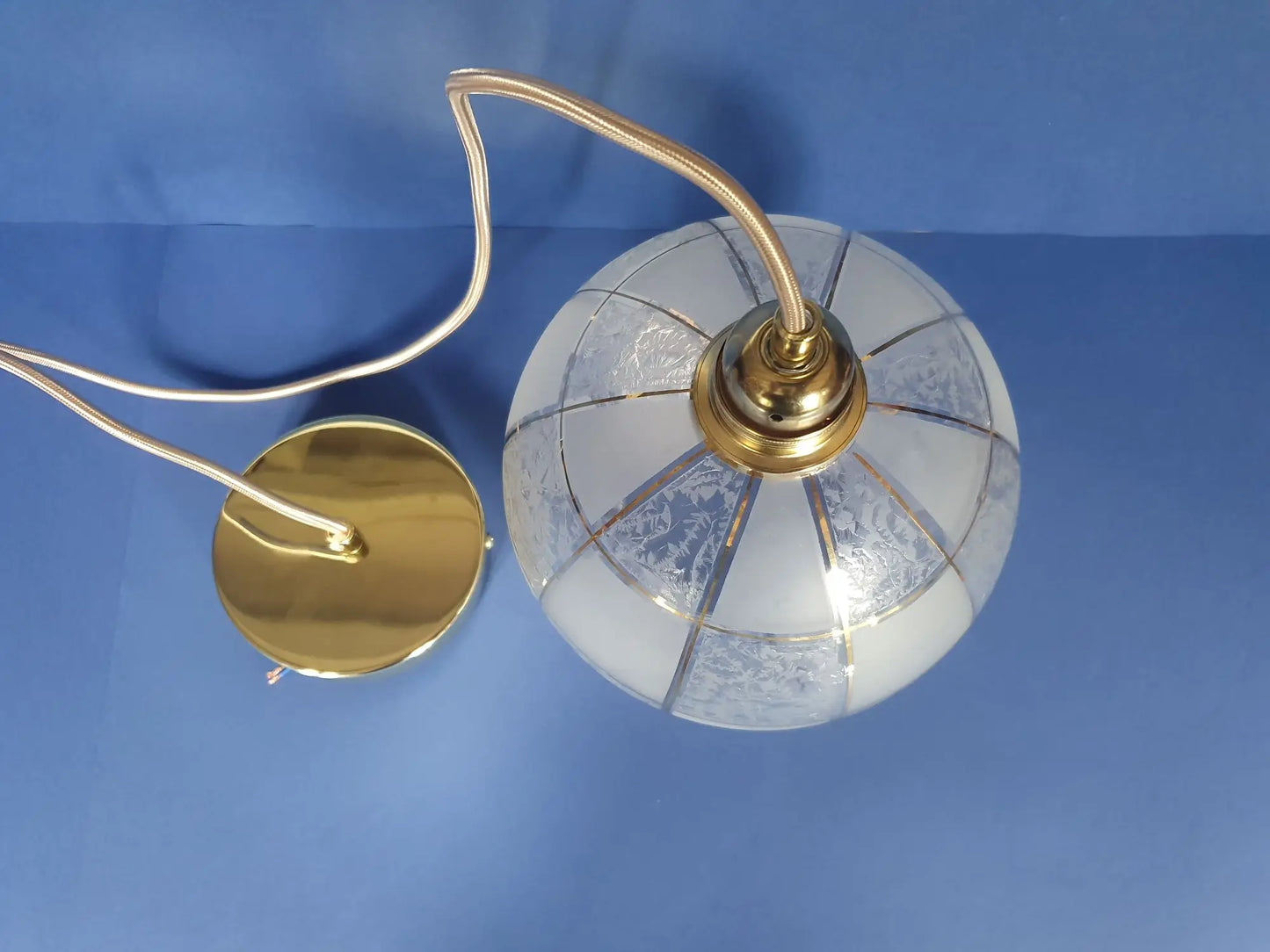 suspension-baladeuse-vintage-ancienne-electrifiee-neuf-dessus
