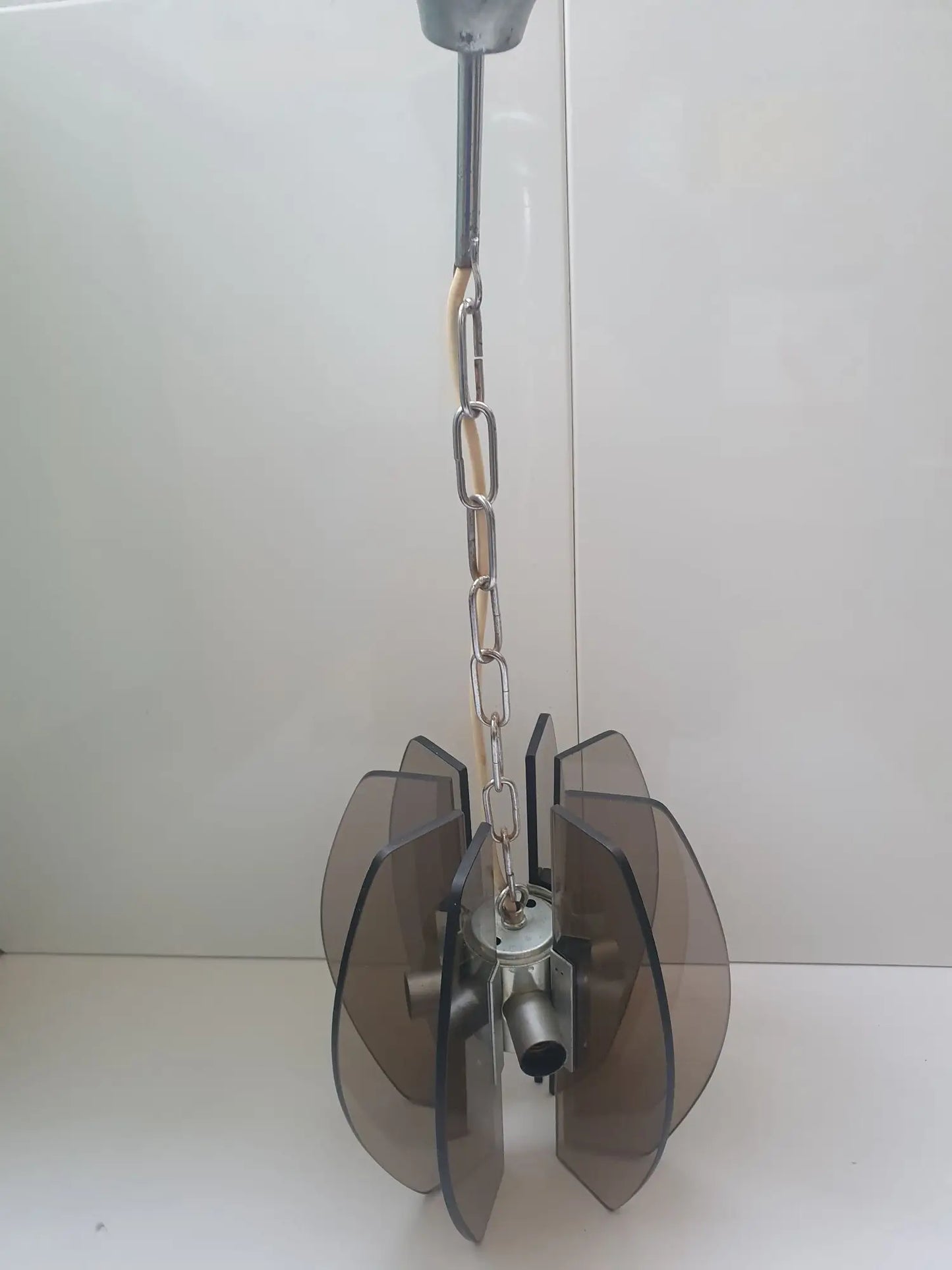 suspension-verre-fume-vintage-chaine