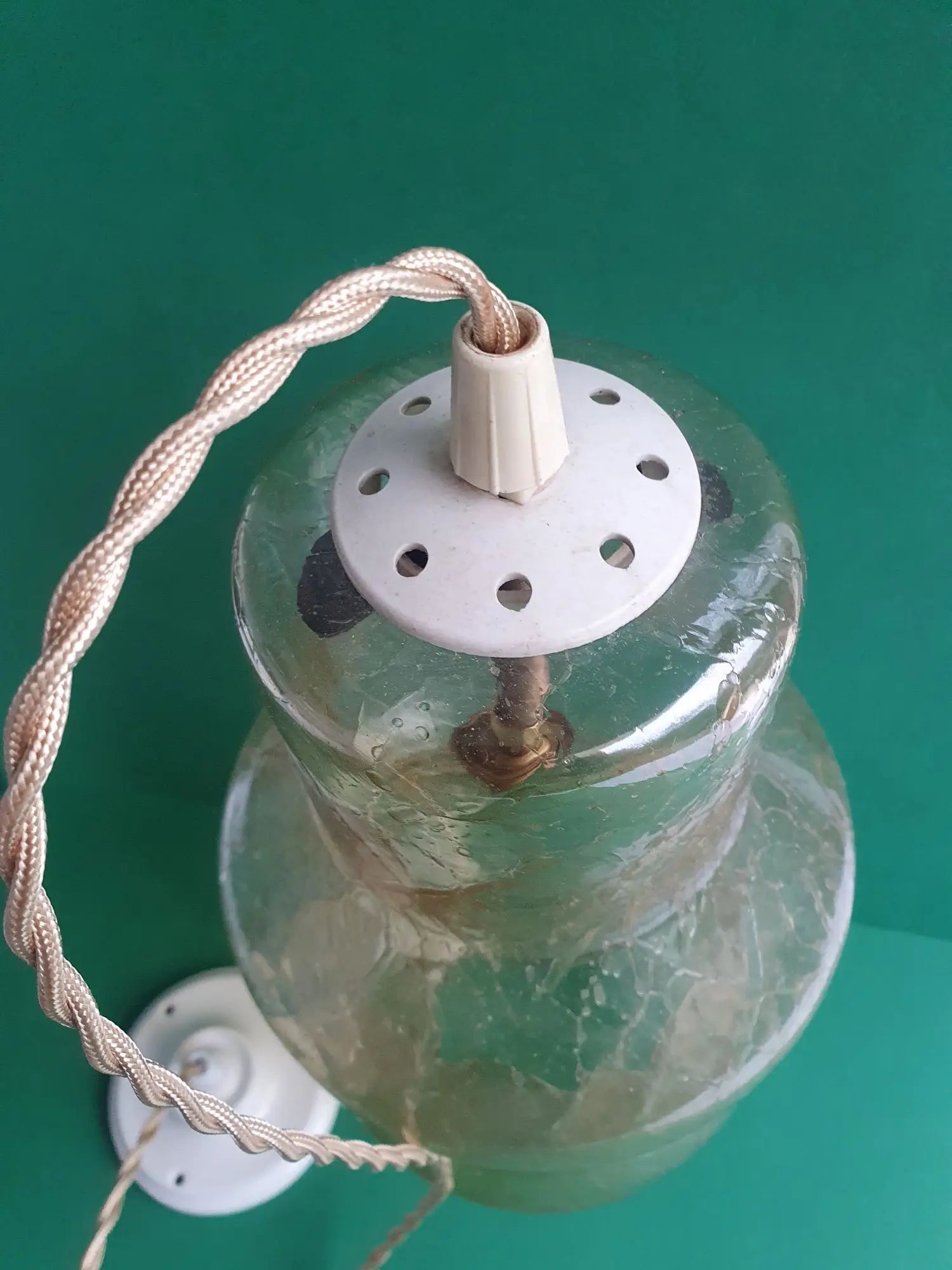 Grande-suspension-baladeuse-verre-marron-vintage-dessus