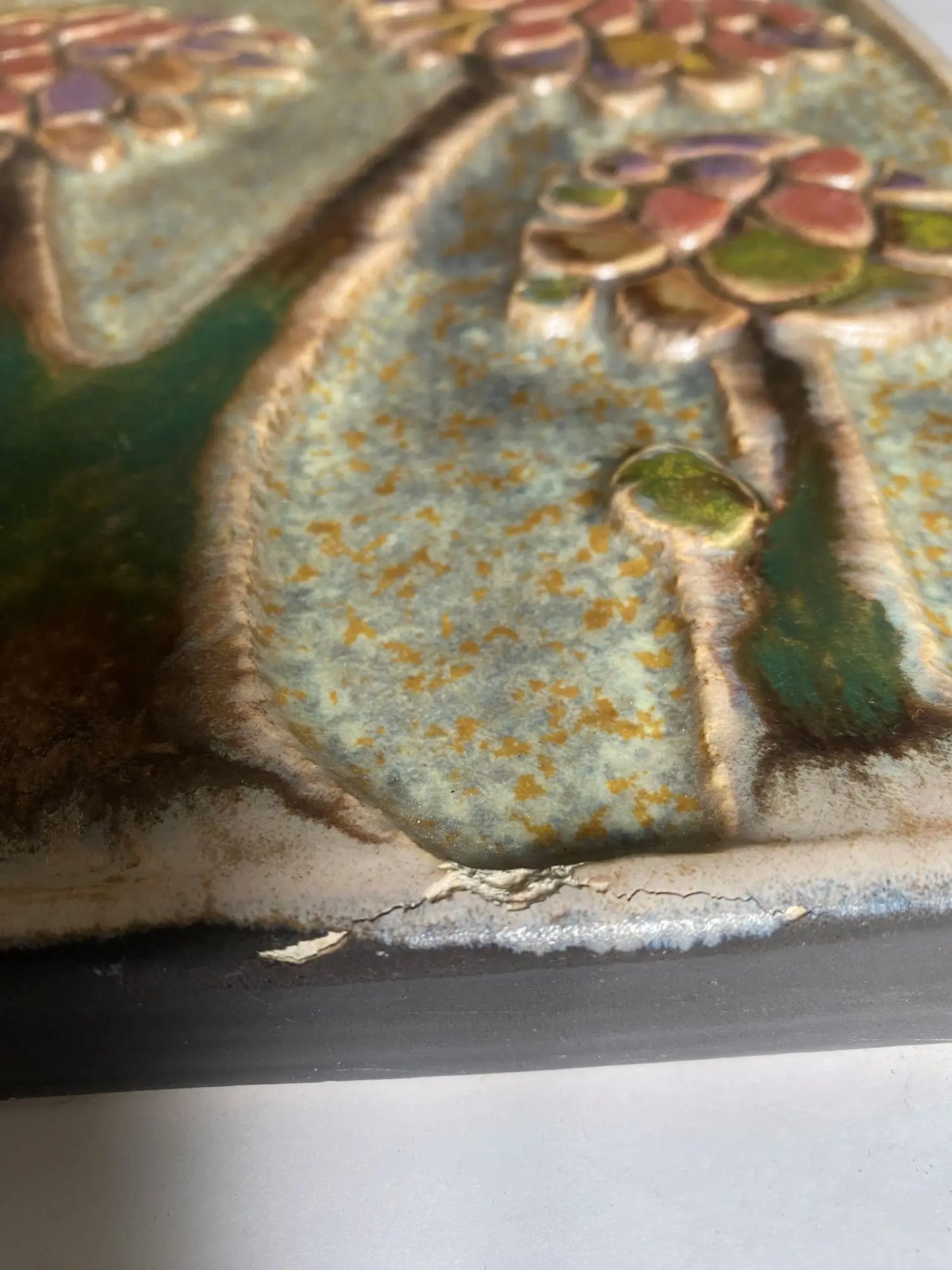 Plaque-murale-ceramique-vintage-1960-Allemagne-detail-3
