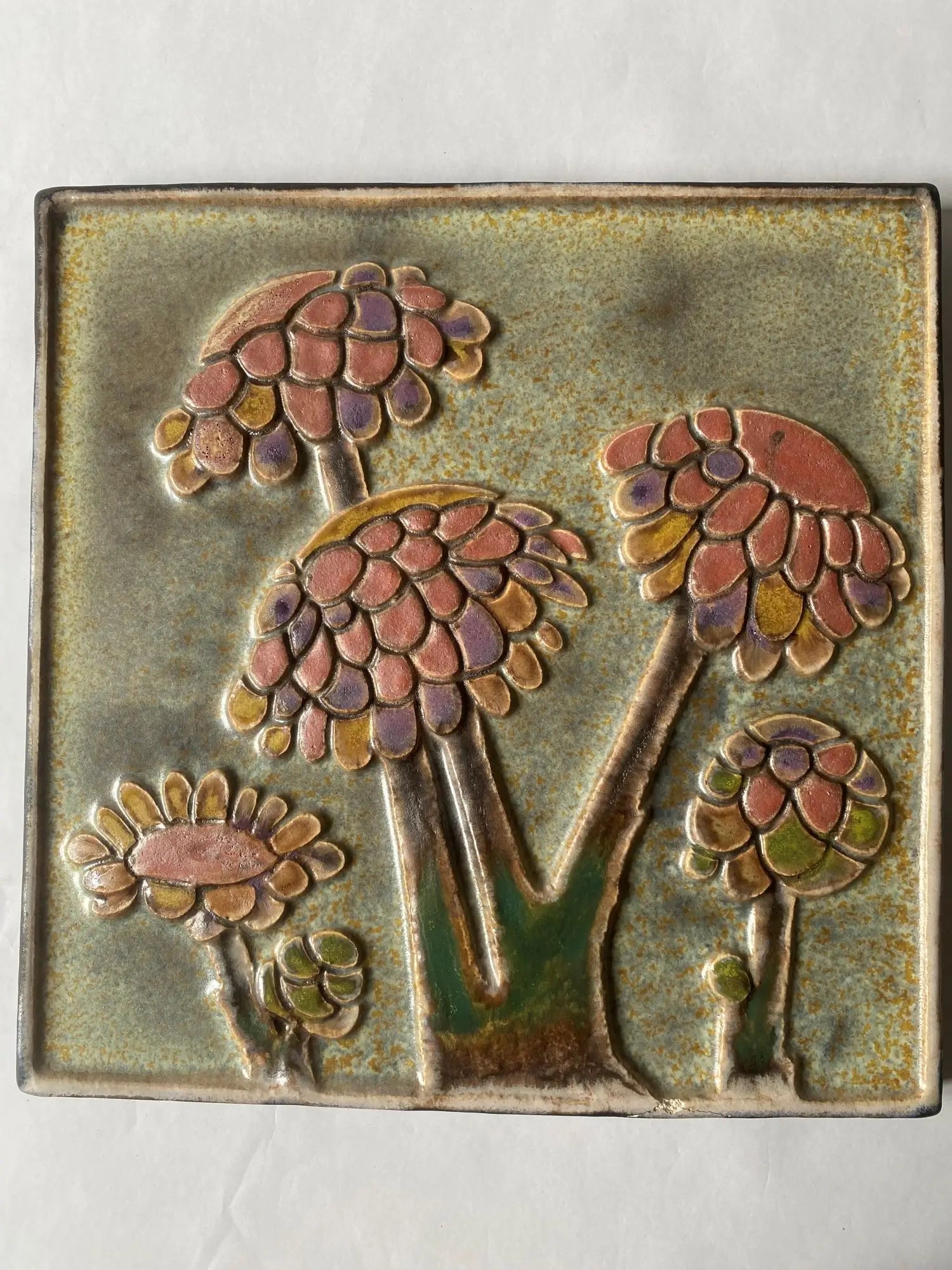 Plaque-murale-ceramique-vintage-1960-Allemagne