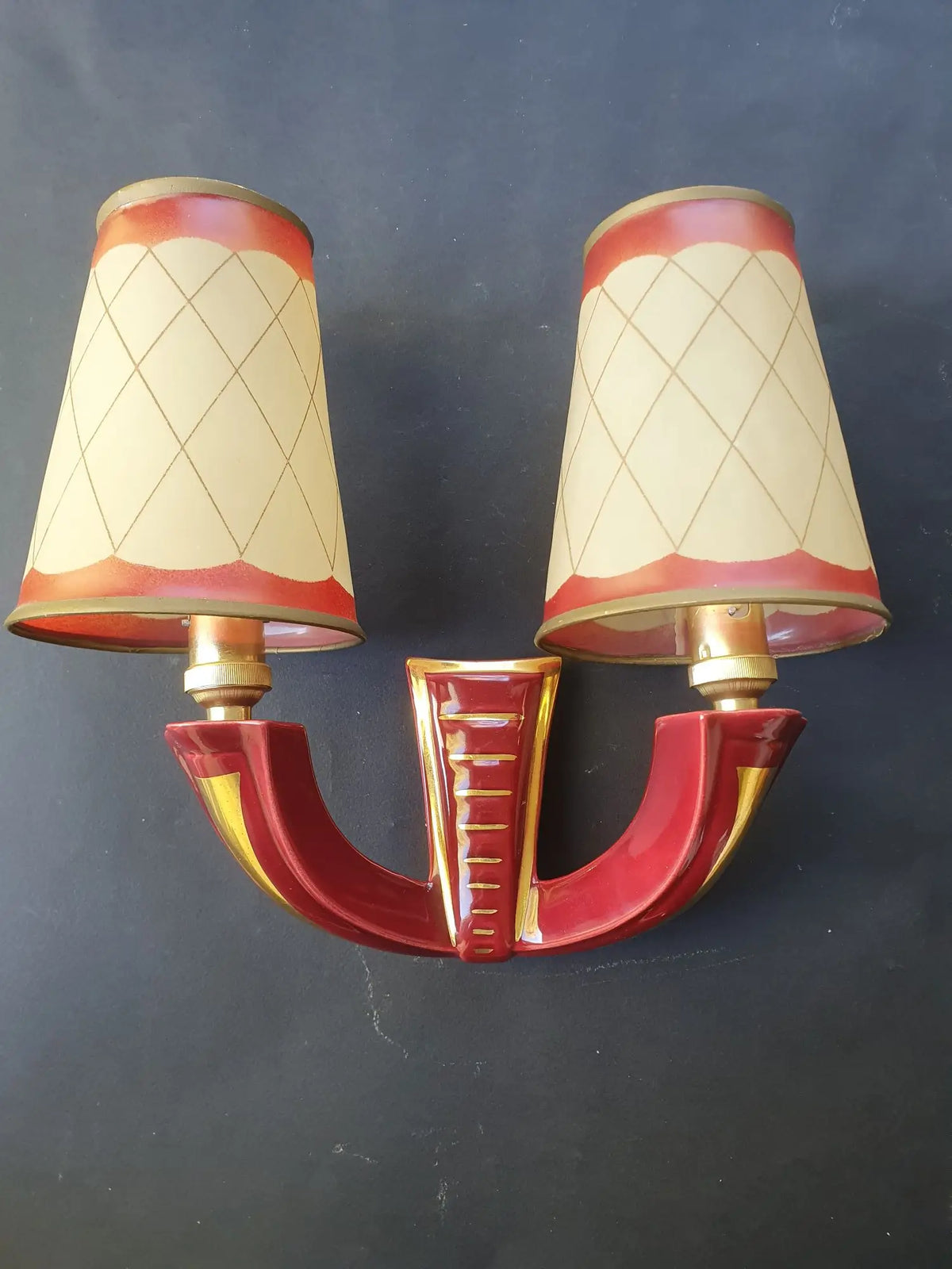 applique-murale-ceramique-rouge-abat-jours-art-deco-ancienne-dorure-4
