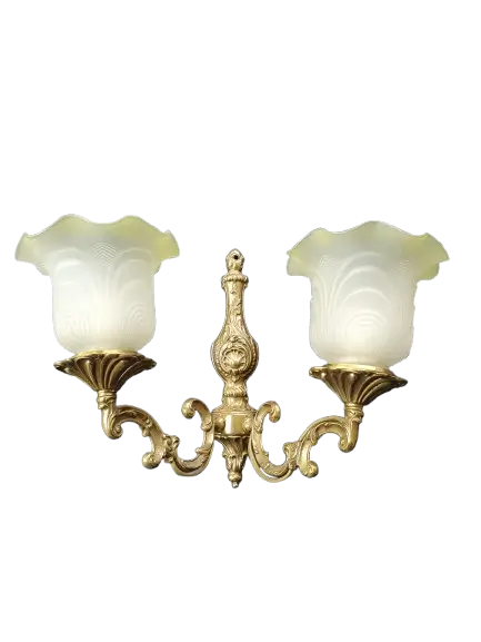 applique-murale-grande-double-lumieres-tulipes-bronze-vintage-art-deco