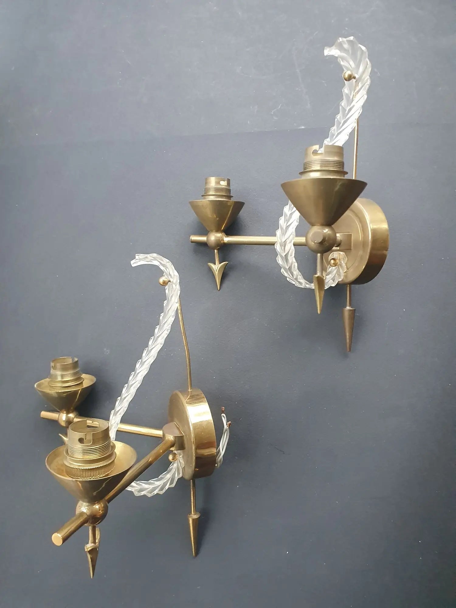 paire-appliques-fleches-feuille-art-deco-anciennes-vintage-cote