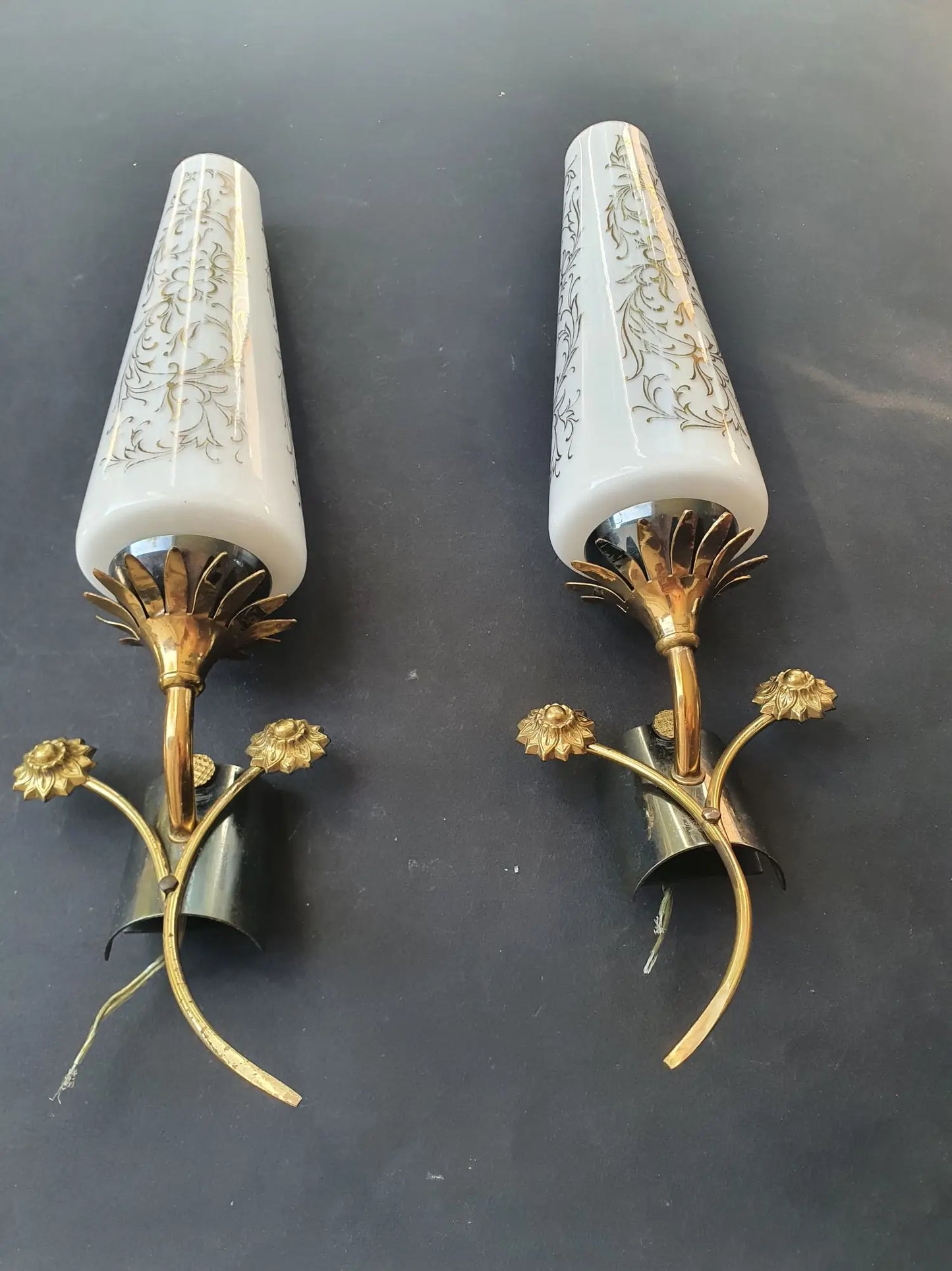 Pair of 1960s Art Deco wall lights