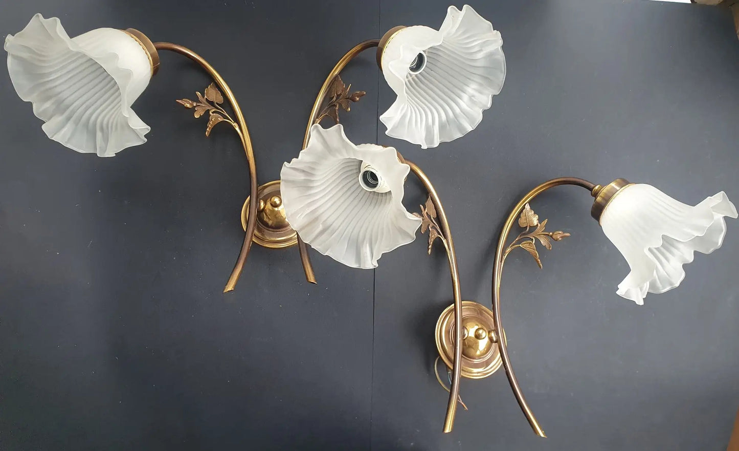 paire-appliques-murales-double-art-deco-tulipe-annees-50-vintage-france-1