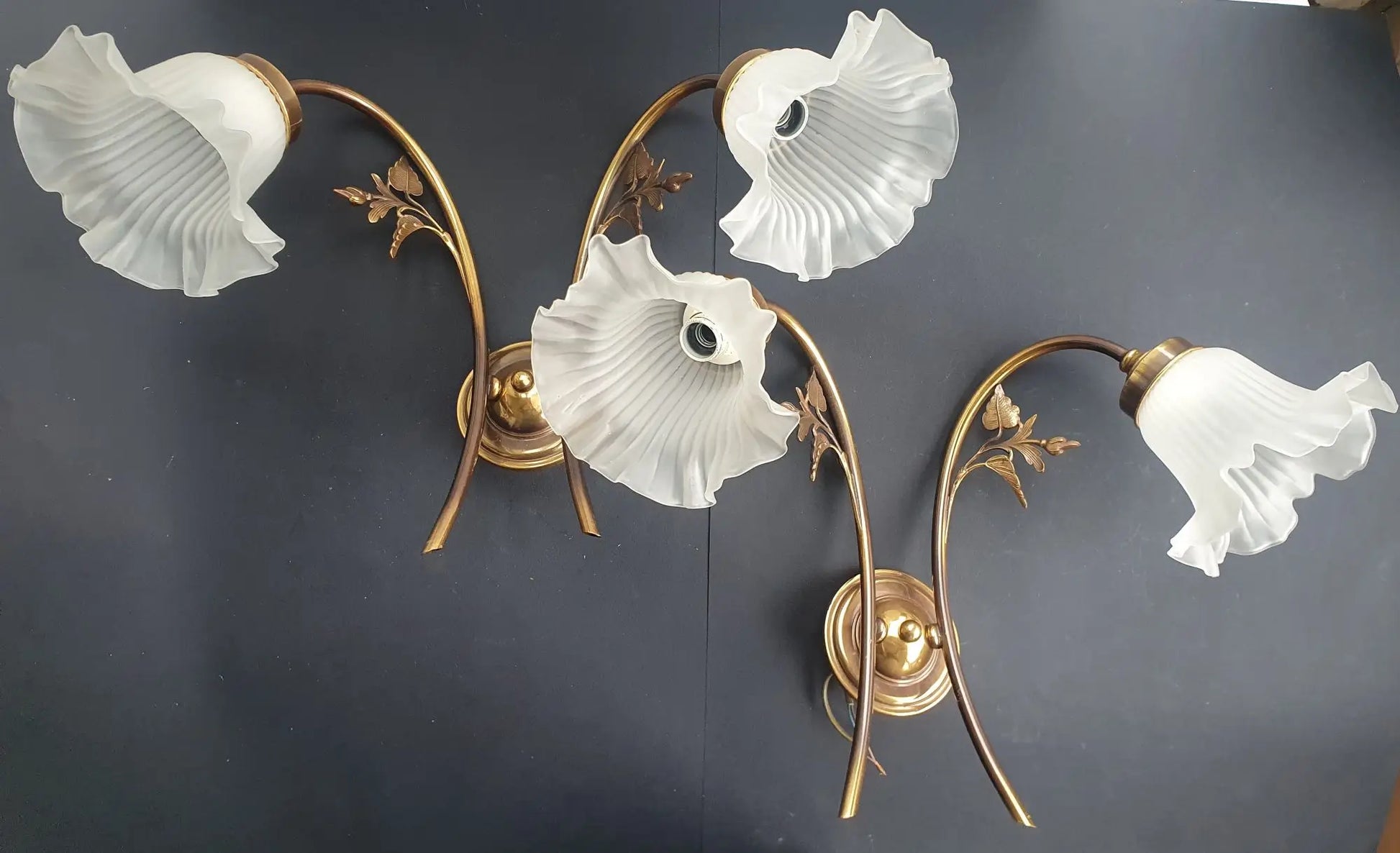 paire-appliques-murales-double-art-deco-tulipe-annees-50-vintage-france-1