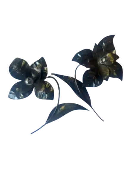 paire-appliques-murales-metal-argente-fleur-annees-1970-vintage-design-signee-4