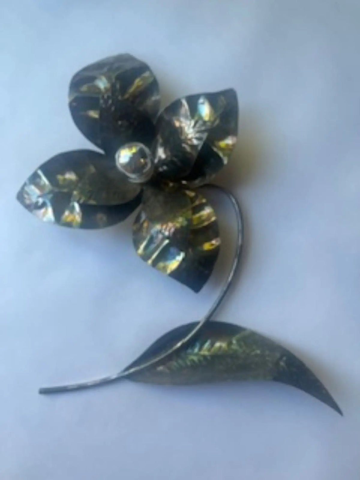 paire-appliques-murales-metal-argente-fleur-annees-1970-vintage-design-signee-7