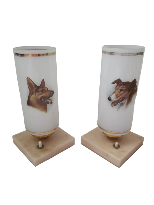  Analyzing image    paire-lampes-chevet-chiens-vintage-france