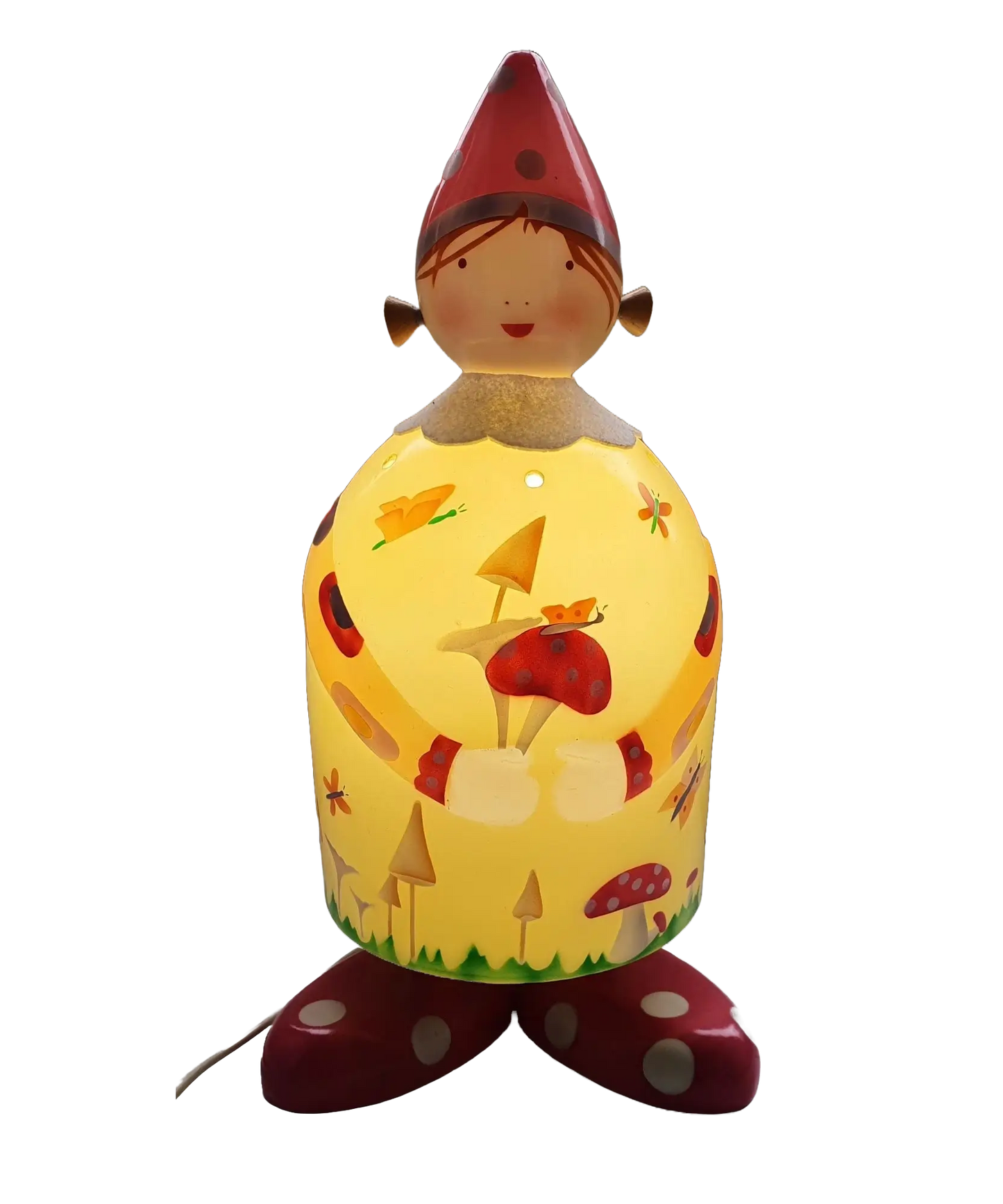 Lampe enfant veilleuse lutin motif champignons vintage